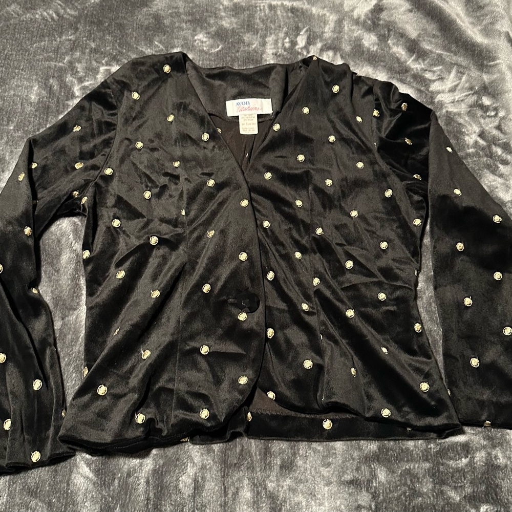 Avon Fashions Vintage Black and Gold Jacket